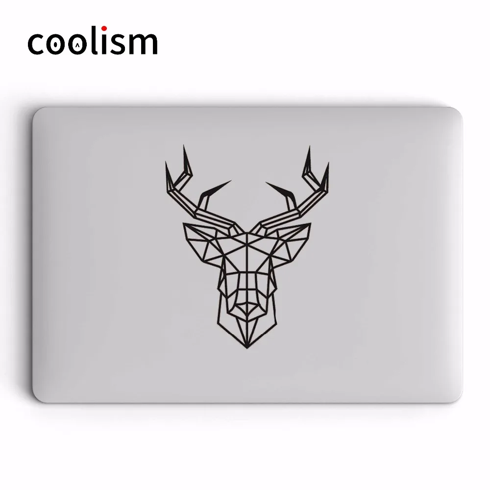 Геометрическая наклейка на ноутбук с оленем для Apple MacBook переводная картинка Pro Air