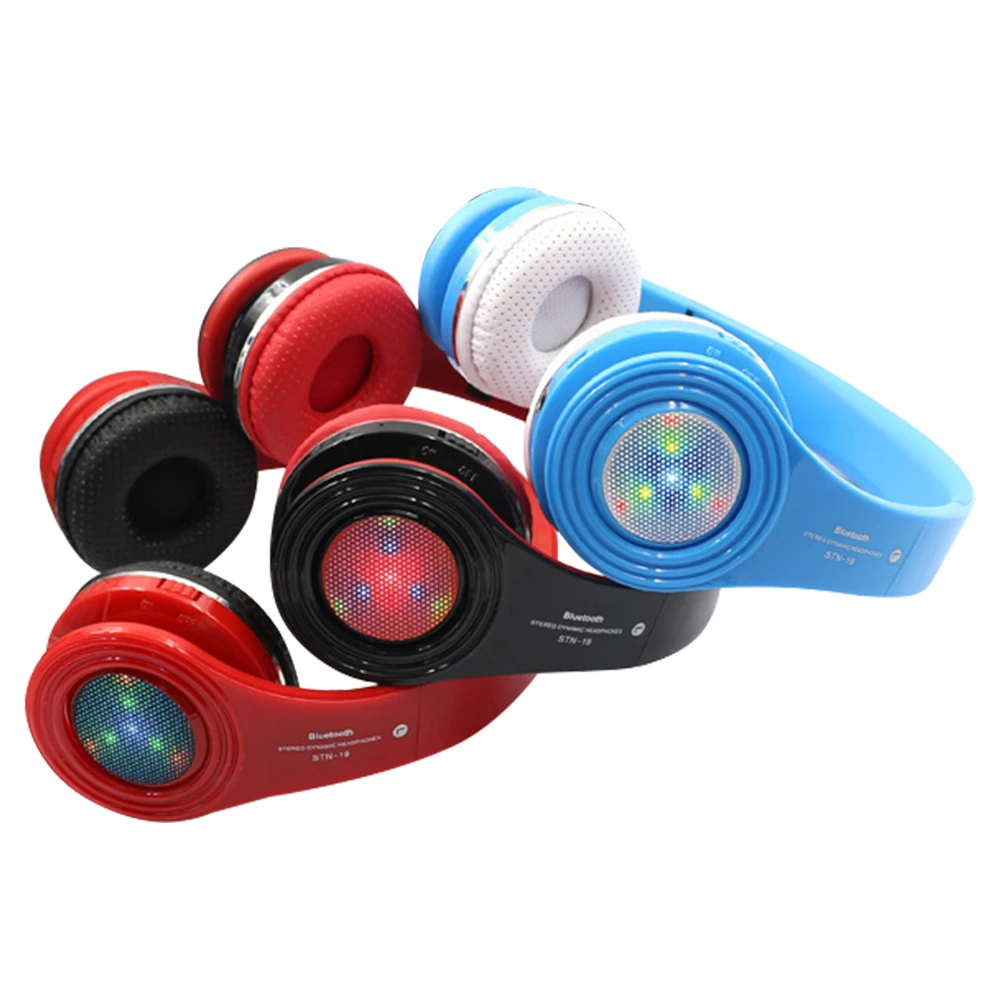 TOPROAD FM радио Bluetooth наушники беспроводные стерео бас гарнитура светящийся