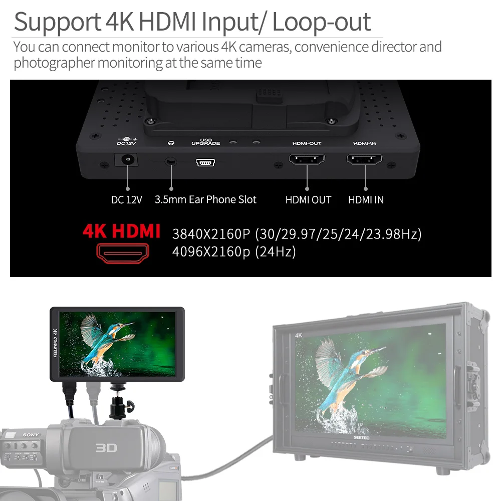 Feelworld F570 5 7-дюймовый полевой монитор для камеры DSLR маленький HD фокус видео помощь