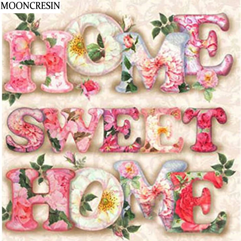 

5D Diy Diamond Painting Home Sweet Home 3D Mosaic Pictures Diamond Embroidery Cross Stitch Needlework Wall Sticker Home Decor