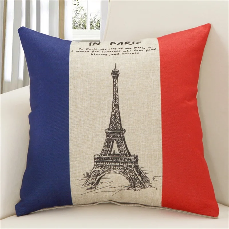 Fashion American Flag Bold Black Chevron Cross Diamonds Geometric Eiffel Throw Sofa Seat Car Decorative Pillow Cushion Cover | Дом и сад