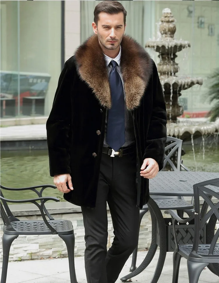 S/6Xl мужские куртки из искусственного меха, длинная верхняя одежда из искусственного меха норки, черная повседневная мужская верхняя одежда из искусственного меха, одежда размера плюс K512