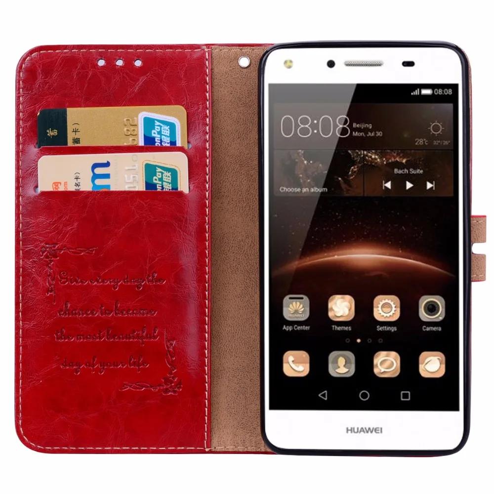 Baisxst для Huawei Y5 2017 роскошный чехол из искусственной кожи книжка Y6 подставка