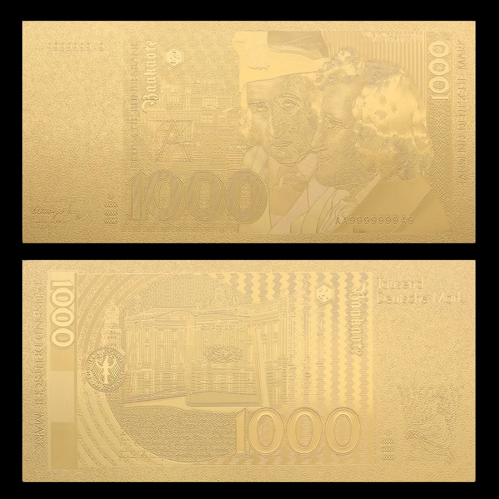 Золотые банкноты VNFURU Deutsche Mark 24 K золотые Creative500 для банкнот с золотой фольгой по