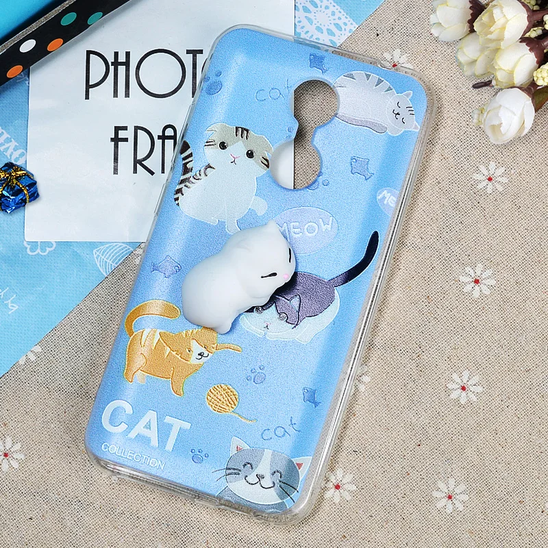 Cute 3D Squishy Phone Case for Homtom HT37 Soft Silicone Cover Cat Cartoon Back Shell Fitted Cases Protective |