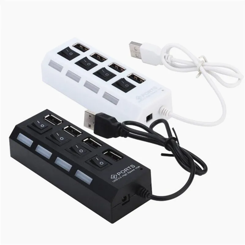Внешний мульти расширение 4 порта USB 2 0 вкл/выкл переключатель LED сплиттер