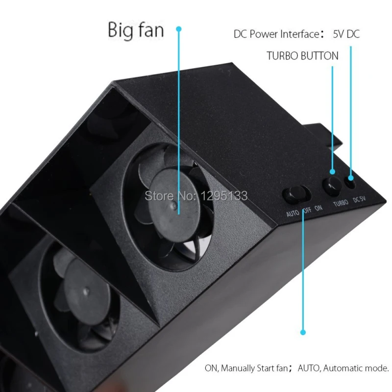 PS4 USB Вентилятор охлаждения Cooler Внешний Turbo Контроль температуры вентилятор для