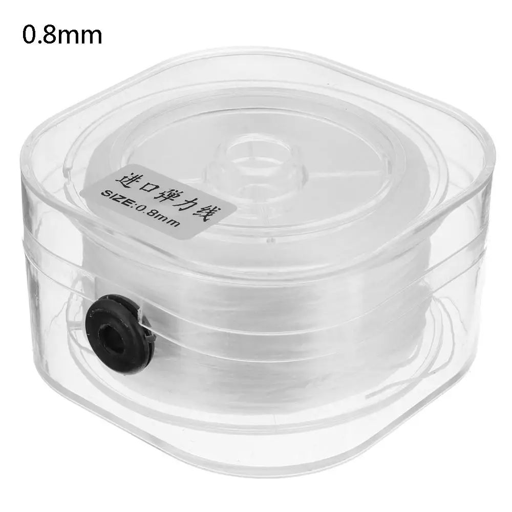 0 8mm 100m 100 м DIY Кристалл Бисероплетение эластичный шнур с коробкой прозрачный Круглый Бисероплетение проволока/шнур/нить для изготовления ювелирных изделий - Цвет: 0 8mm 100m