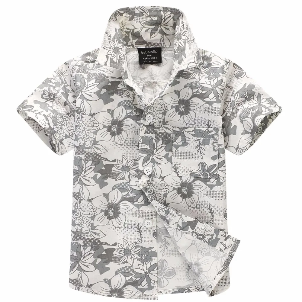 Гавайская рубашка из 100% хлопка с цветочным принтом aloha для мальчиков T1527|shirts for