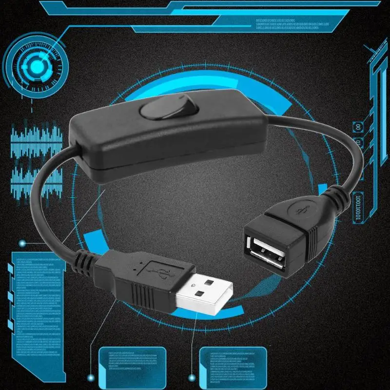 

USB ON OFF Switch USB 2.0 Male to Female Extension Extender Cable 2A 28cm Copper Plastic Cables for LED lamps/DC power/Usb Fan