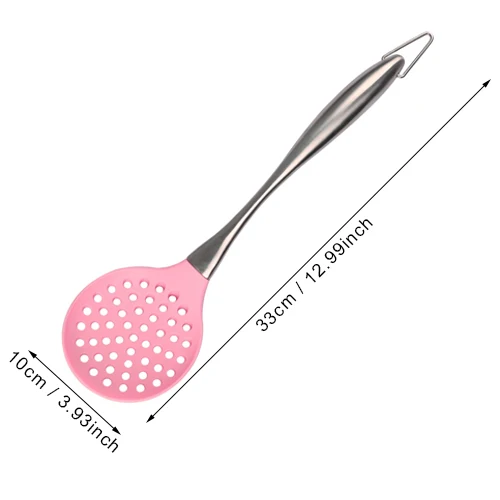 Pink spoon C Кухонные антипригарные инструменты для приготовления пищи, силиконовая ложка, лопатка, половник, венчики для яиц, лопата, посуда, приспособления для выпечки, столовая посуда, аксессуары - Цвет: Pink spoon C