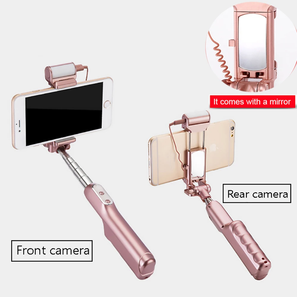 ADYSS селфи палка для Bluetooth монопод с зеркальным светом Android iPhone samsung мобильный