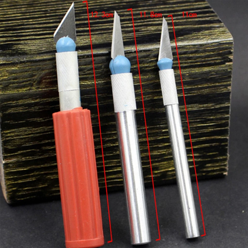 1 set Metal Handle Scalpel Blade Knife Wood Paper Cutter Craft Pen Engraving Cutting Supplies DIY 13 pieces of cutter head | Канцтовары