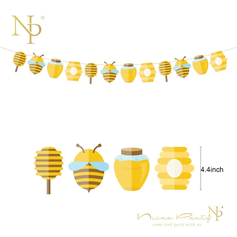 Nicro 35 шт./компл. милые с принтом в виде медоносной пчелы Baby Shower мама пчелы Бумага баннер гирлянда Фонари Вафельная Ткань вечерние украшения# Set68