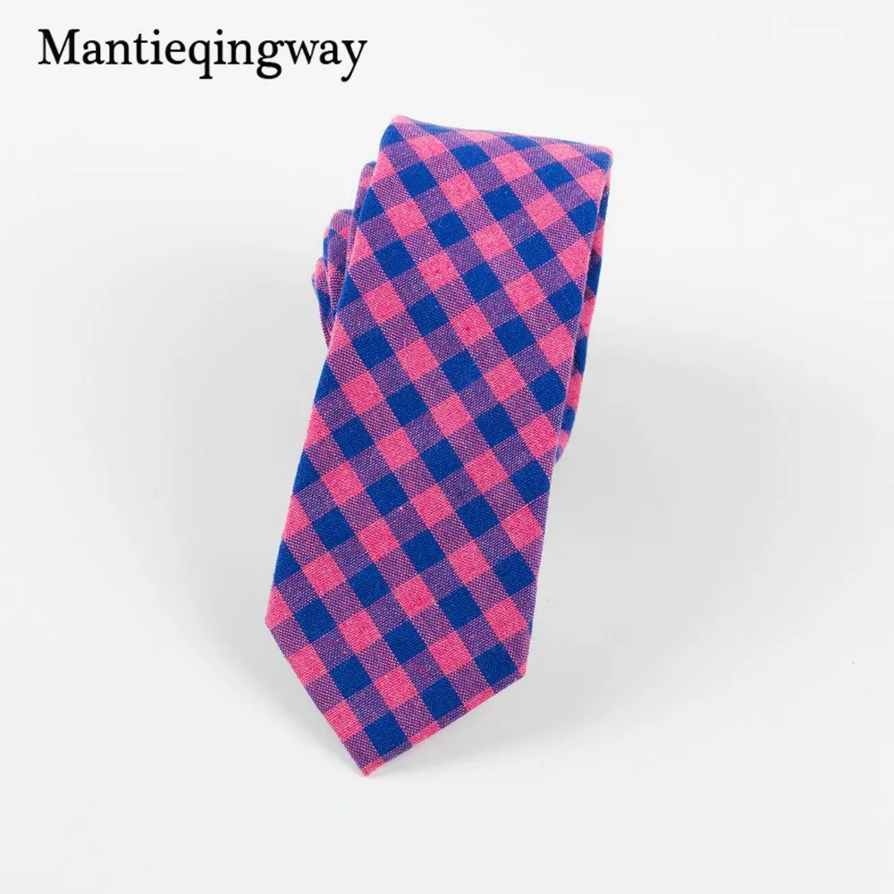 047 Mantieqingway 6 см хлопок Мужские галстуки дизайн Галстуки для шеи 6 см клетчатые и полосатые галстуки для мужчин формальные деловые Свадебные вечерние галстуки - Цвет: 047