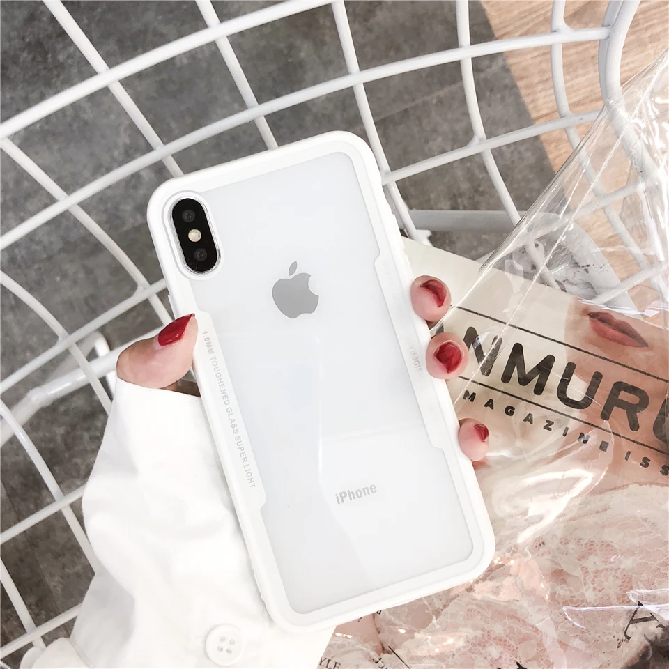 Anti-Shock Glossy Transparent TPU Mirror Case For iphone X 6 6s 7 8 Plus Cover Soft Silicone Shell Glass Touch Phone Cases Bag |