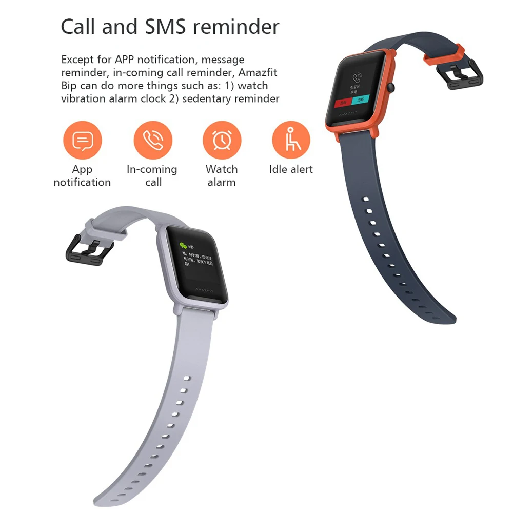 Оригинальные Смарт-часы Xiaomi Amazfit Bip Bit Lite, молодежные, gps, умные часы, IP68, водонепроницаемые, 45 дней, срок службы батареи, глобальная версия