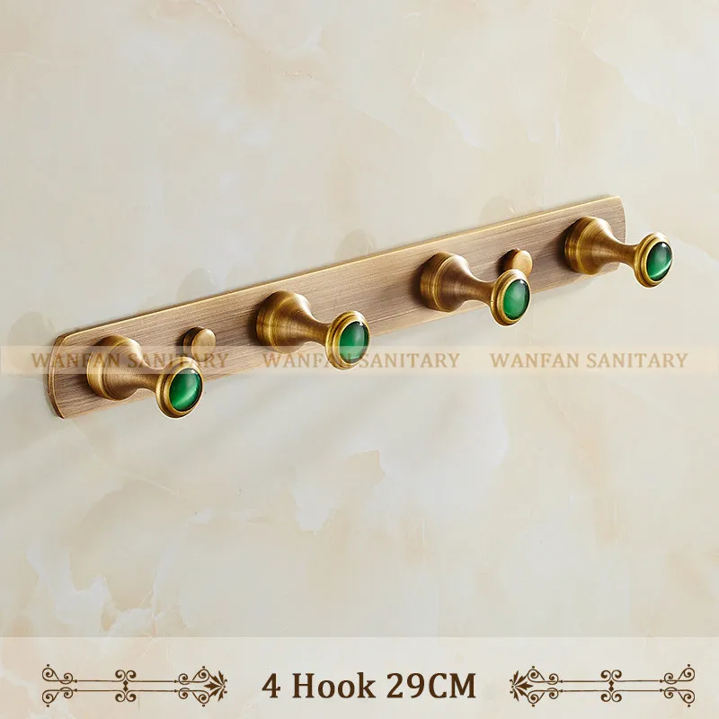 4 Hook Крючки для халатов античный 3-7 Твердый латунный крючок для одежды аксессуары для ванной комнаты установка на дверь ванная комната настенная вешалка для одежды SSL-S56 - Цвет: 4 Hook