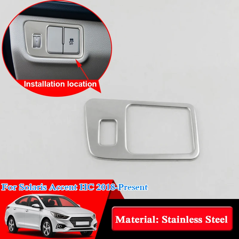 

Car Styling ABS For Hyundai Solaris Accent HC 2018 Left Central Control Panel Cover Sequin Internal Decorations Car Stickers
