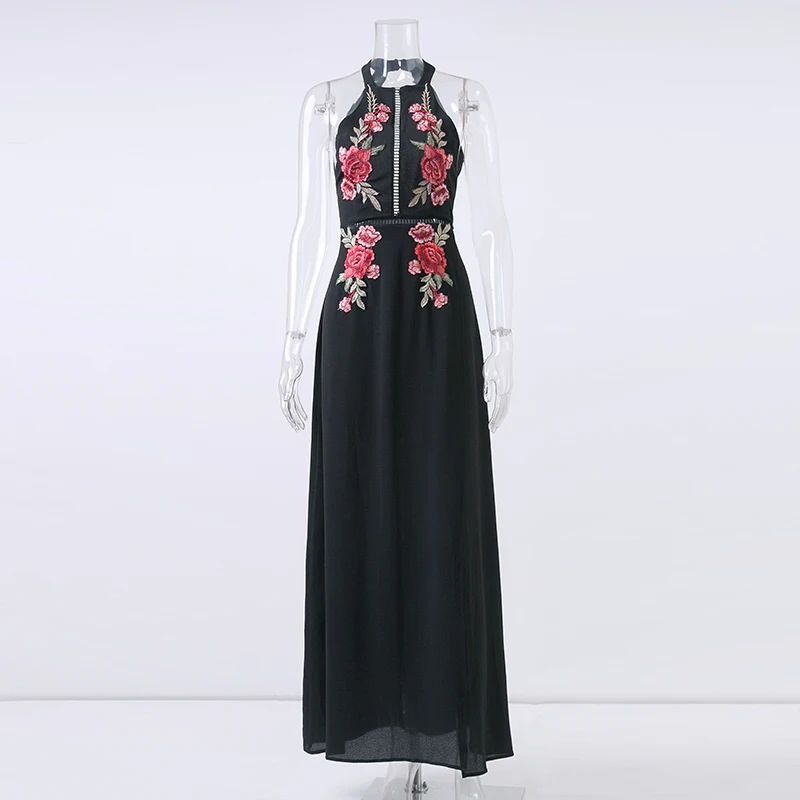 Conmoto Длинное платье с открытой спиной длинное бантом вышивкой сексуальное