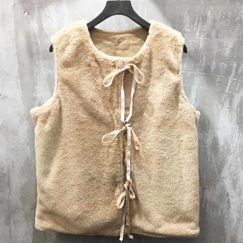 Зима Осень Новый дизайн искусственный мех осень женские зимние жилеты пальто на