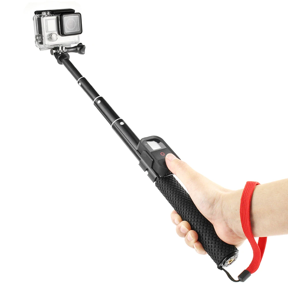 QIUNIU для GoPro алюминиевый селфи палка выдвижной ручной монопод полюс+ держатель зажим+ Штатив Адаптер для GoPro Hero 3+ 4 5 6 7