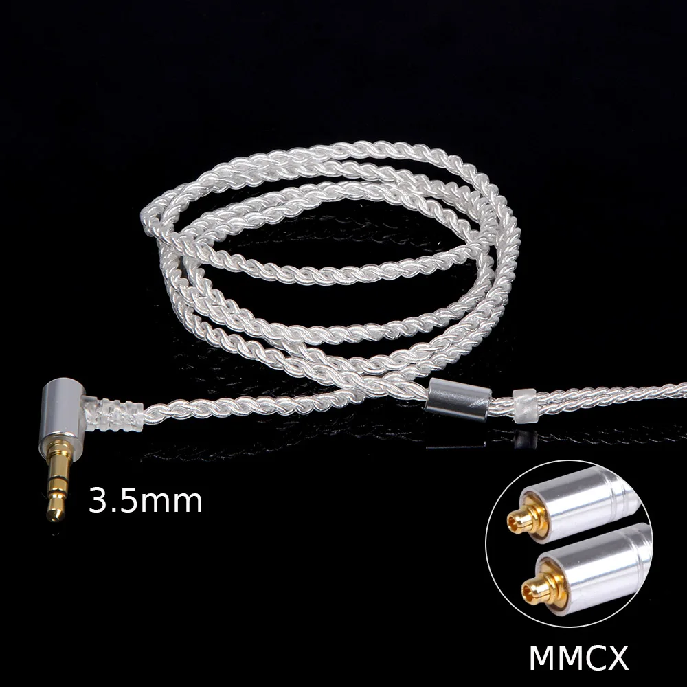 Sliver MMCX FDBRO, новинка, 4 ядра, гарнитура, Обновленная линия, Посеребренная гарнитура MMCX Line IE80 для IM 2Pin 0,78 мм A2DC Line, гарнитура 3,5 мм - Цвет: Sliver MMCX