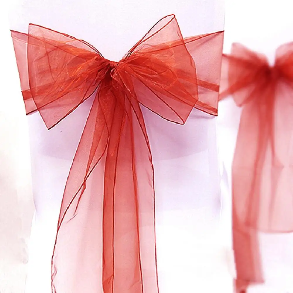 25 шт./лот новый стул из органзы с поясом и бантом товары для свадьбы праздников