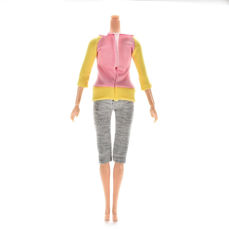 1 комплект = Блузка + брюки одежды для куклы на весну и осень Одежда оптовая