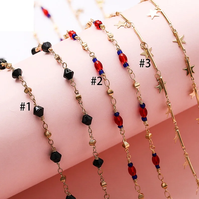 Цветные бусины звезды цепи ювелирные изделия ручной работы медное женское