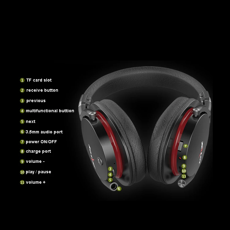Большая повязка на голову, наушники, гарнитура, стерео, бас, Bluetooth, наушники с микрофоном, беспроводные наушники, поддержка TF карты, MP3 плеер AUX
