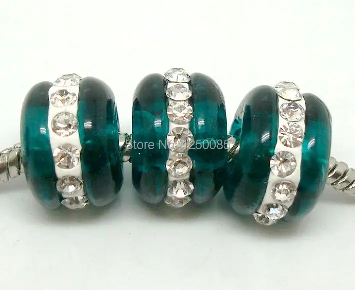 Красивые темно-зеленые европейские прозрачные стеклянные бусины в стиле