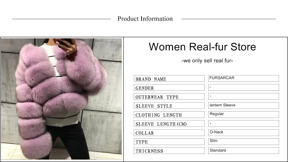 FURSARCAR New Fashion Natural Real Blue Fox Fur Women Natural Genuine Fur Jackets Coats Female 5 Row Short Outerwear Girls