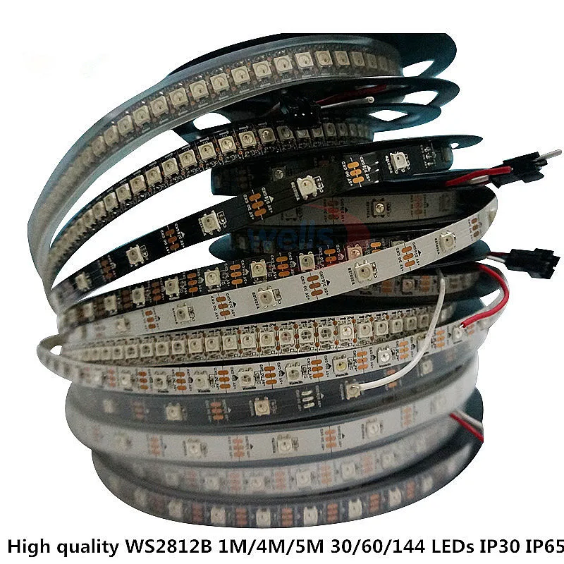 Светодиодная лента WS2812B 5 м 30/60 светодиодов полноцветная встроенный IC гибкая
