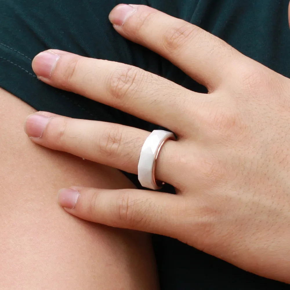 Золотое кольцо из нержавеющей стали кольца для мужчин керамика оптовая продажа