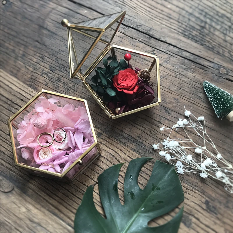 Коробка из витражного стекла коробка для обручального кольца Подарочные
