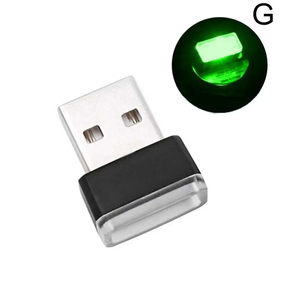 G GREEN Высокое качество мини-светодиод машины светильник авто Интерьер USB атмосферный свет Plug Play Декор лампа аварийный светильник ing PC автомобильные аксессуары - Испускаемый цвет: G GREEN