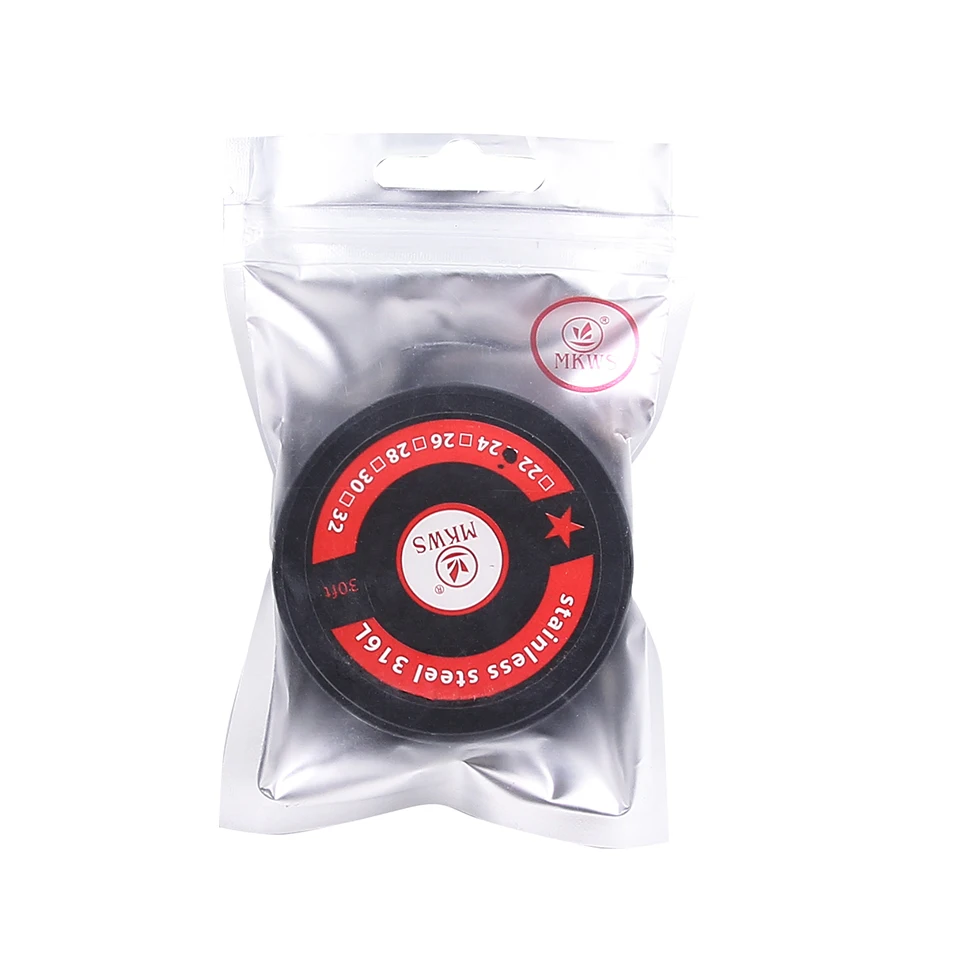 Проволока MKWS из нержавеющей стали ss316 30FT 22ga 24ga 26ga 28ga 30ga 32ga 100FT 36ga 38ga 40ga 10 м 30 катушка