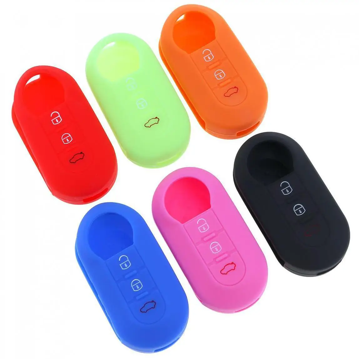 Чехол для автомобильного ключа силиконовый 3 Кнопка чехол Fiat 500 Panda Punto раскладной