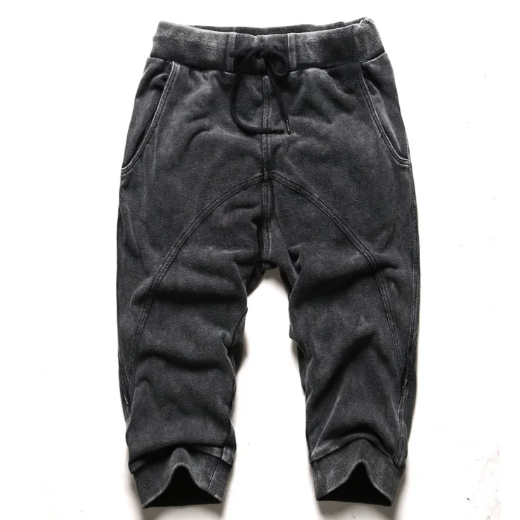 Джоггеры мужские брюки в стиле ретро эффект потертости повседневные штаны до