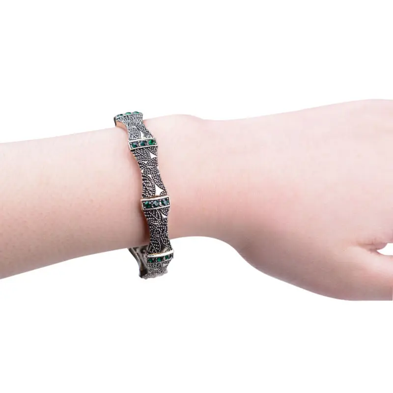 Antique gold silver bracelet cuff bangles stretch retro vintage jewelry popular armband accessories for women | Украшения и