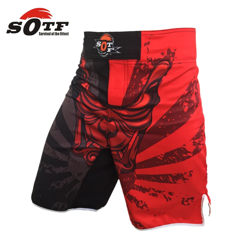 

SOTF MMA men's boxer shorts short catch cage kick boxing fighting red/white/black muay thai boxing bad boy pretorian sanda