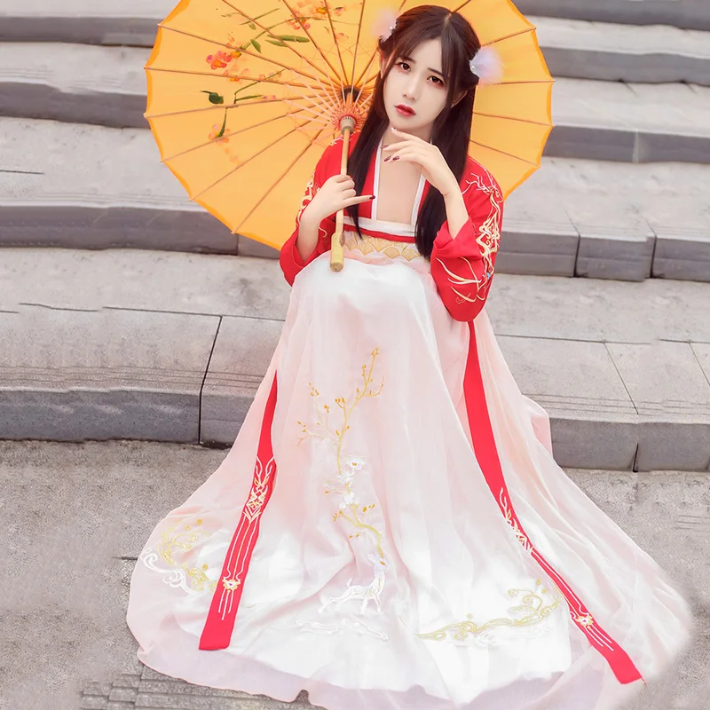 

Women Hanfu Chinese Dance Stage Costume For Singers Oriental Festival Outfit Tang Dynasty Cosplay Performance Clothing DC1807