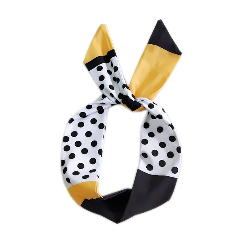 Женский шарф в полоску с буквенным принтом элегантный винтажный сатиновый стиле