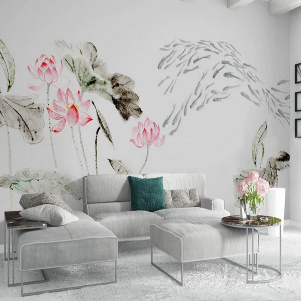 

3d Abstract Flower Wallpaper Mural for Living Room Bedroom Home Art Wall Decor Landscape Water Lily Floral Mural