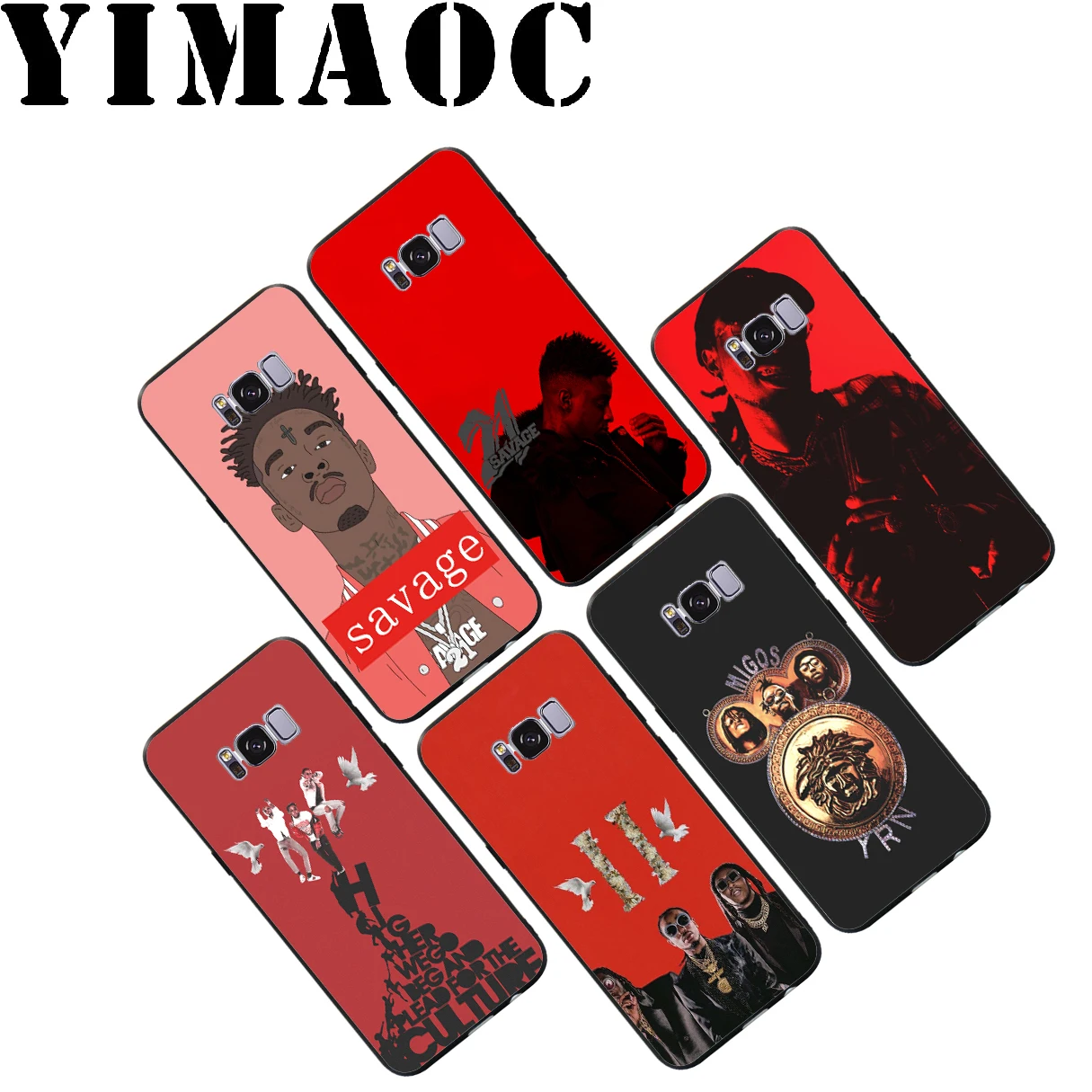 YIMAOC 21 savage MIgos Hip Hop Soft Case for Samsung Galaxy S10 S10e S9 S8 A6 Plus S7 S6 Edge A7 A5 A3 J6 Note 9 8 |