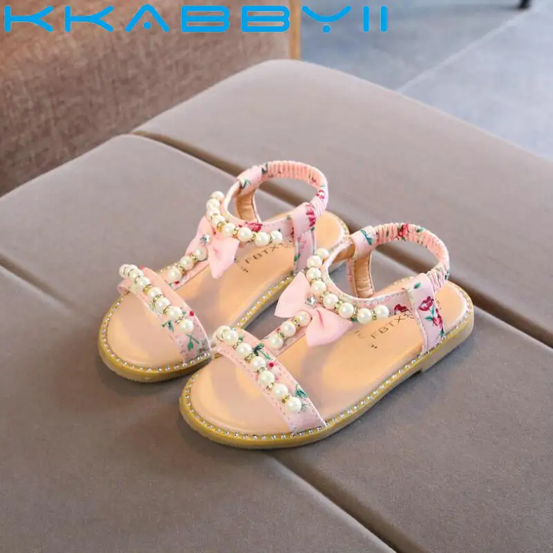 Сандалии для девочек детская обувь с бантом 2018 пляжная дышащие летние сандалии