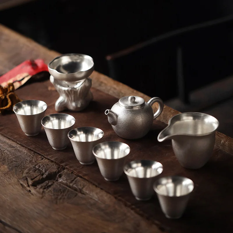 Style D TANGPIN 999 Серебряный и керамический чайник Gaiwan, чайная чашка ручной работы серебряный чайный сервиз набор - Цвет: Style D