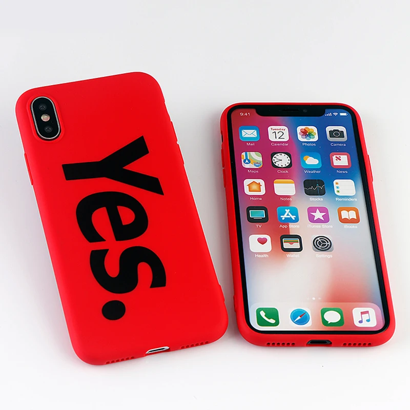 Fashion Mobile Phone Cases for iPhone X XS MAX XR 6 s 7 8 Plus Case Letter Yes Soft Silicone Fitted Cell Cover Accessories |