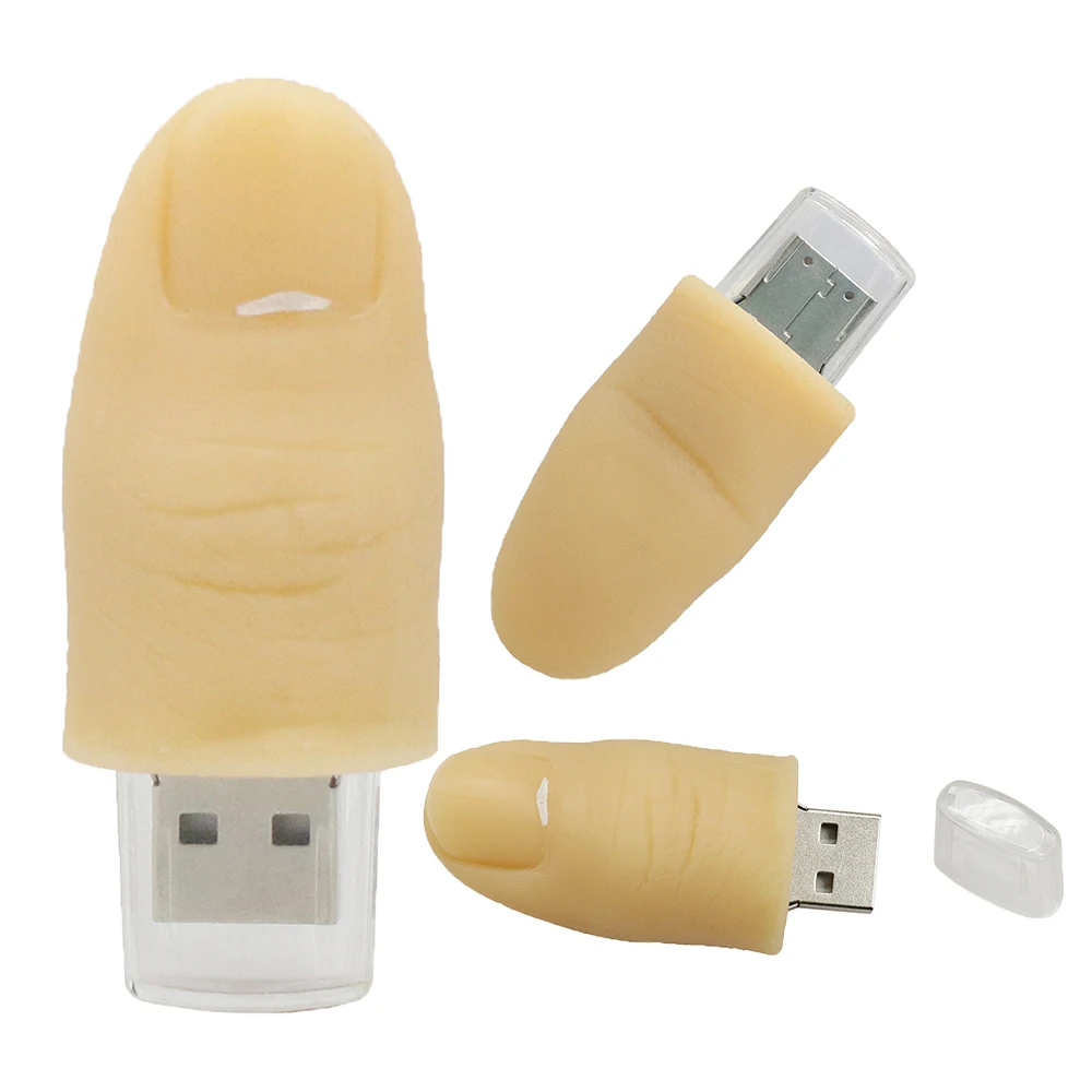 Флеш накопитель с мультяшным пальцем USB флеш 8 ГБ 16 32 64 128 256 2.0 Flash Memory Stick Thumb Cle Memoria